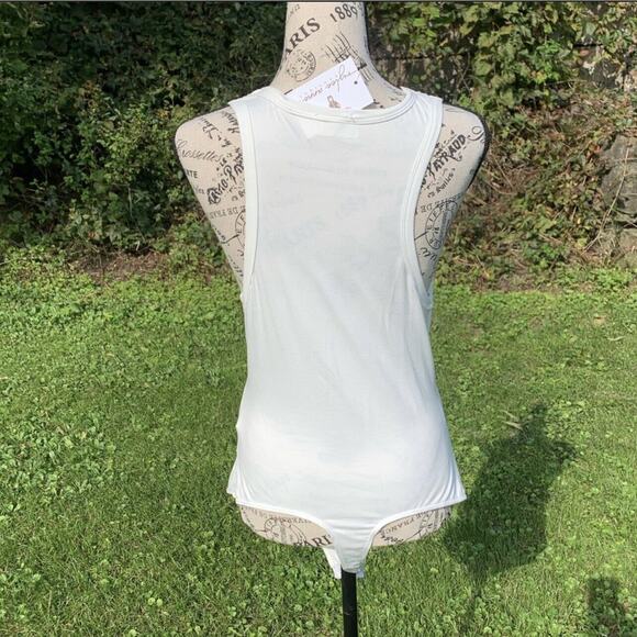 NWT Rylee Ann's women's white thong clasp bodysuit with cutout made in USA - Picture 3 of 10